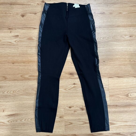 Jcrew Gigi Pants Faux Leather Ponte Leggings Black Size 2 - Picture 1 of 8